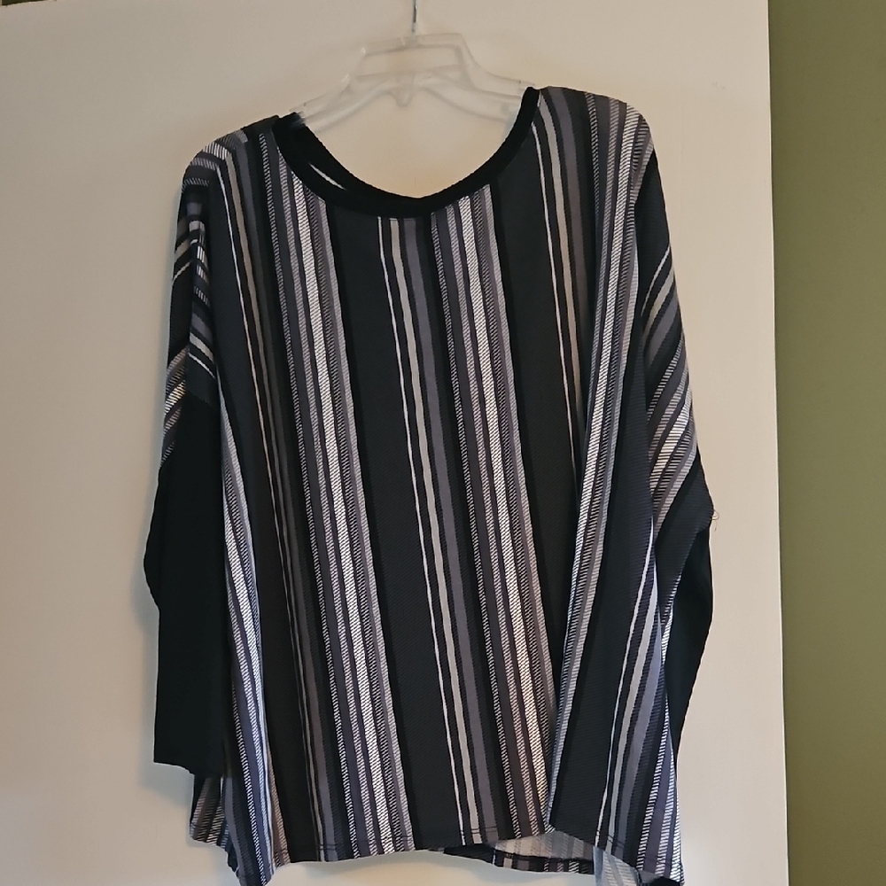 Striped Black and White Women's Top